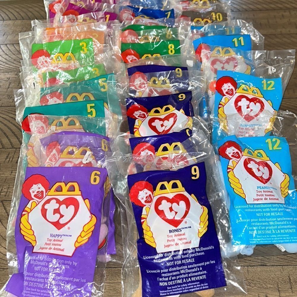 Ty X McDonalds Animal 🦔 🦓 🦒 Beanie 🫘 Babies 1998 Happy Meals!! New in bags.